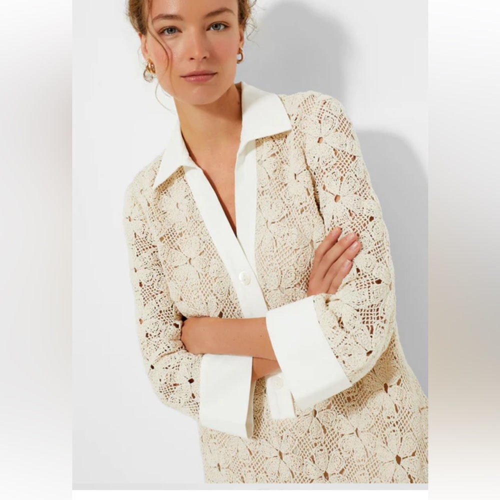 NWT Tuckernuck Tan Crochet Collier Dress - Picture 4 of 13